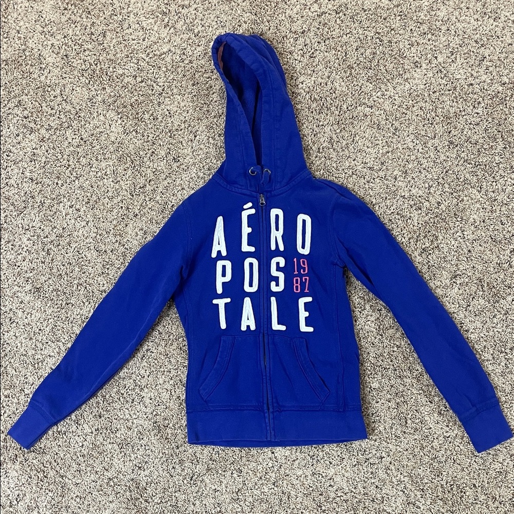 Aeropostale Royal Blue Zip-Up Hoodie